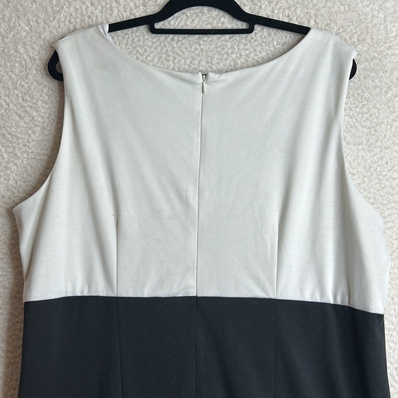 Perceptions Womens White Black Colorblock Sleeveless Sheath Dress PLUS 2X - Picture 6 of 9